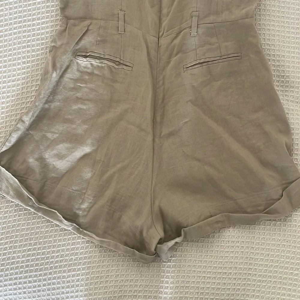 Beige Linen Romper - Picture 7 of 7